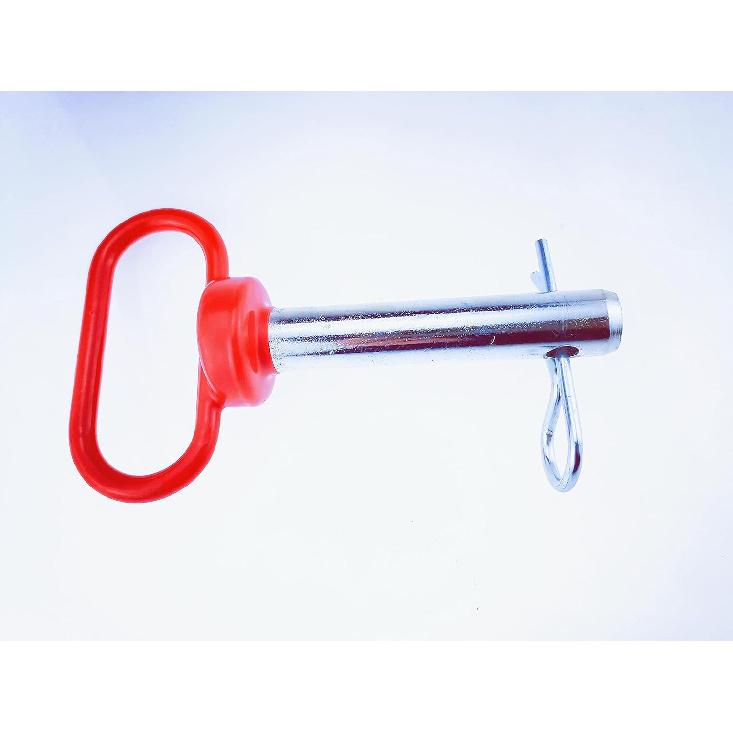 1 Pack Clevis pin, 3-2/5in x 3/4in Red Handle Hitch Pin Hitch Pin Accessories for Tractors