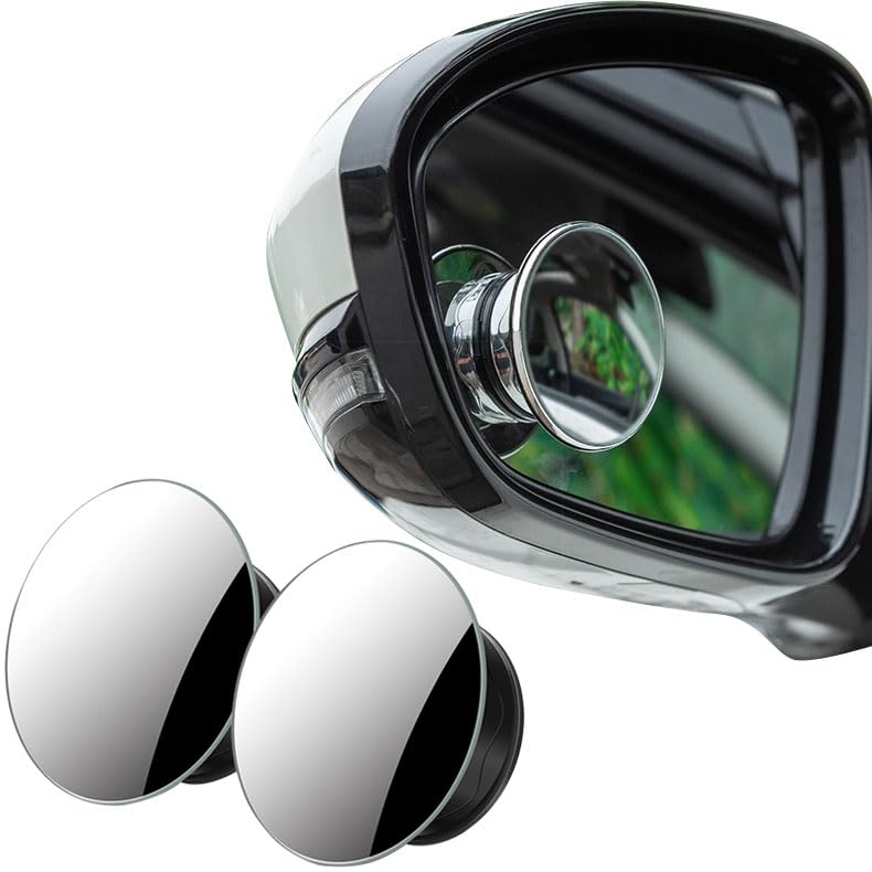 TIHONORI Car Auxiliary Mirror, Upgraded Spiral Suction Cup Type, Round Side Mirror, Non-Stick ,