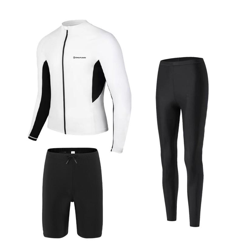 Mens Quick-Dry UV Protection Rash Guard Set Surfing Diving Swimming Outdoor Water Sports