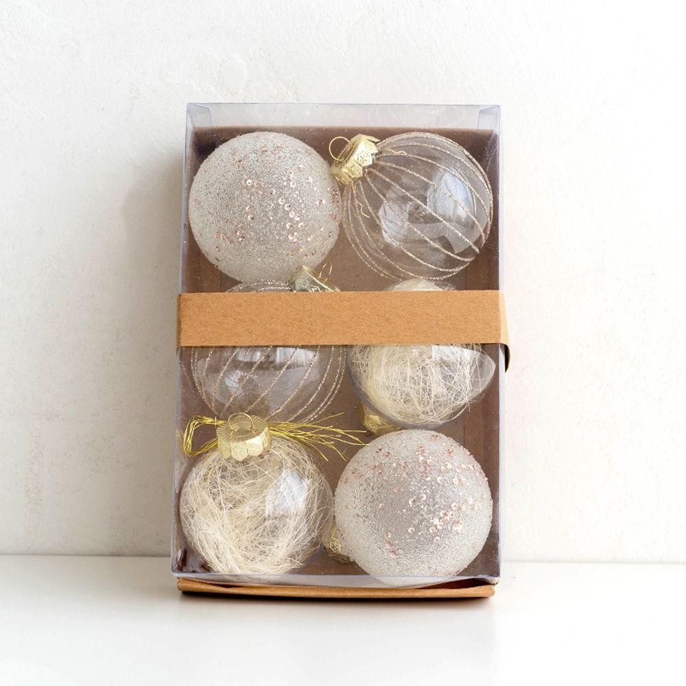 6pcs PET Painted Christmas Balls 8cm Merry Christmas Tree Decor  Party Favors