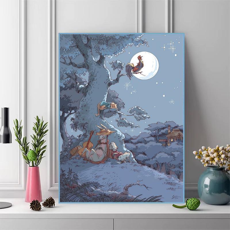 Bremen Town Musicians 100% Round Full Drill 5D DIY Diamond Painting Embroidery Cross Stitch Rhinestone Décor