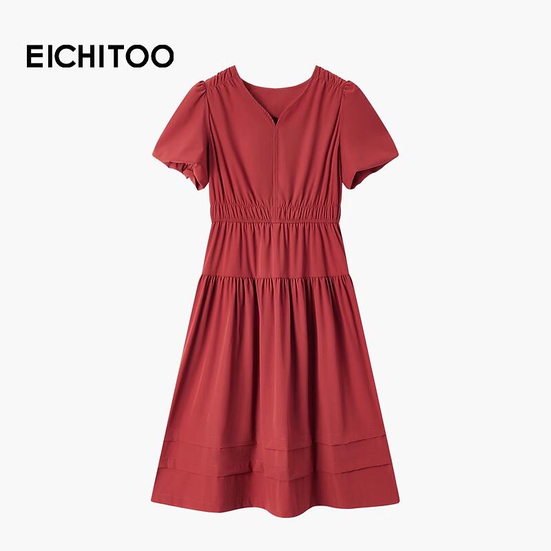 EICHITOO Women s Summer Red Short Sleeve Dress M