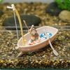 Miniature Floating Boat Mini Fishing Model for Desktop, DIY Enthusiasts