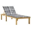 Day and Night - Day and Night Lounger with Impregnated Pine Gray Check Printed Cushion
