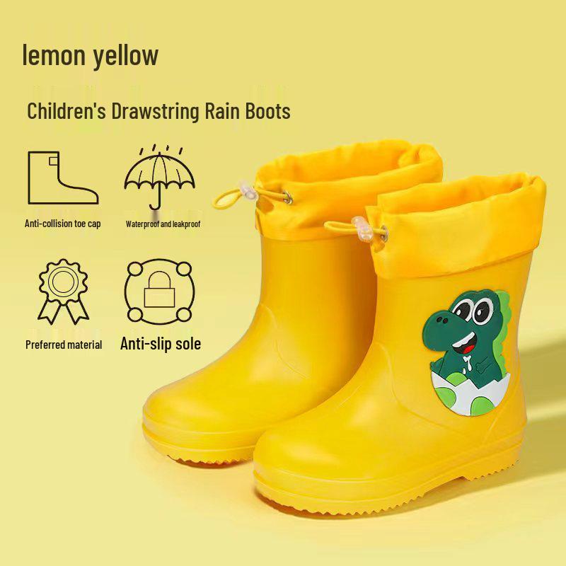 Kinder Cartoon Wasserdichte Rutschfeste Gummistiefel mit Plüschfutter für Kleinkinder und größere Kinder