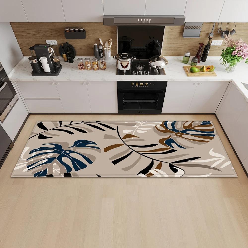 Tropical Plant Illustration Pattern Home Kitchen Floor Mat Door Front Decoration Floor Mat