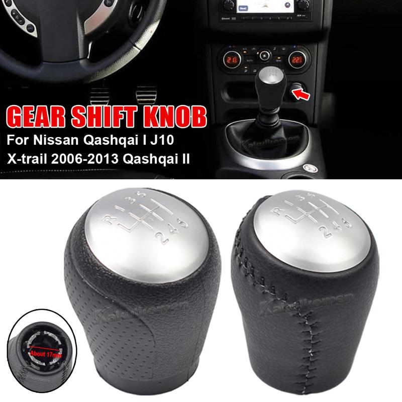 For NISSAN QASHQAI I J10 X-trail 2006-2013 QASHQAI II Leather Manual 5/6 Speed Car Gear Shift Knob Lever Gaitor Boot Cover