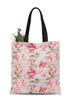 S4Sassy Rosa Blätter & Nelke Blumendruck Canvas Einkaufstasche Tragetasche Handtasche Lässige Schultertasche 16x12