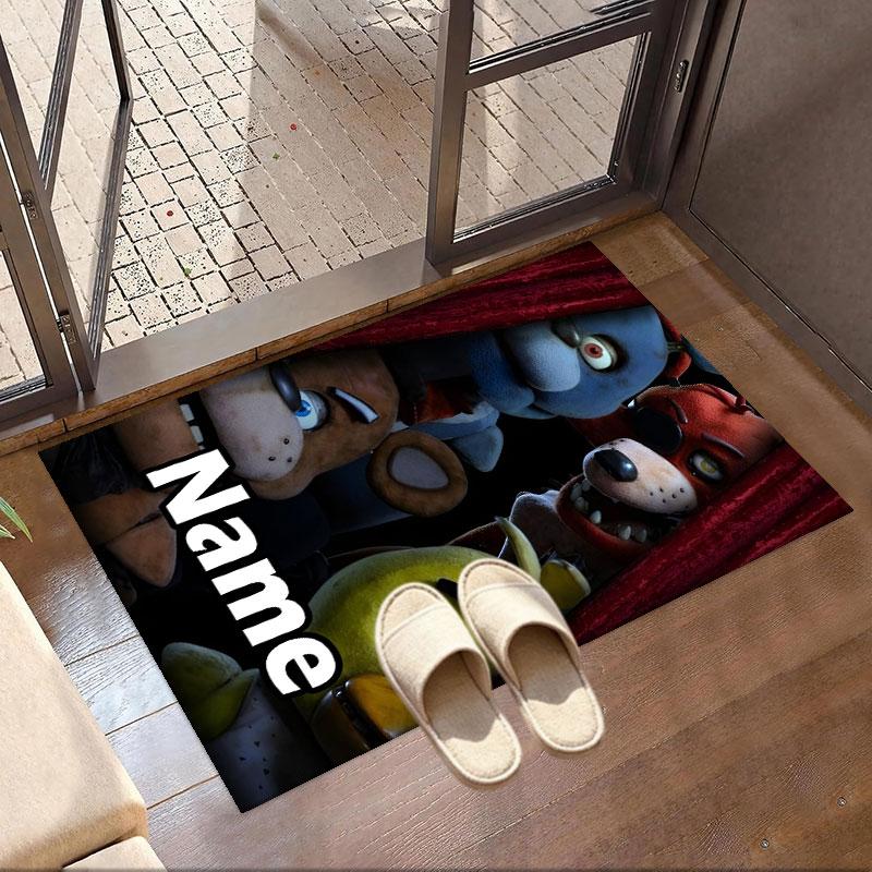 Custom Name Personalized Five Nights at Freddy's Print Carpet, Versatile Home Decor Rug, for Playroom, Apartment, Balcony, Entryway, Hallway Gift