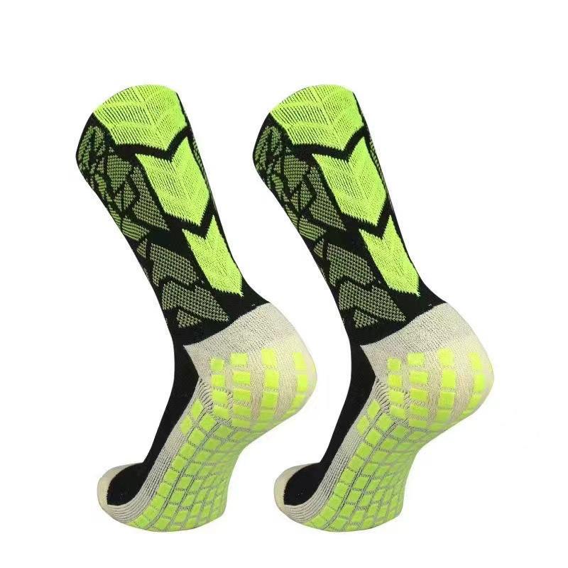 Cross Men's Non-Slip Mid-Calf Football Socks - Professional Thickened Towel Bottom, Wear-Resistant Long Sport Socks