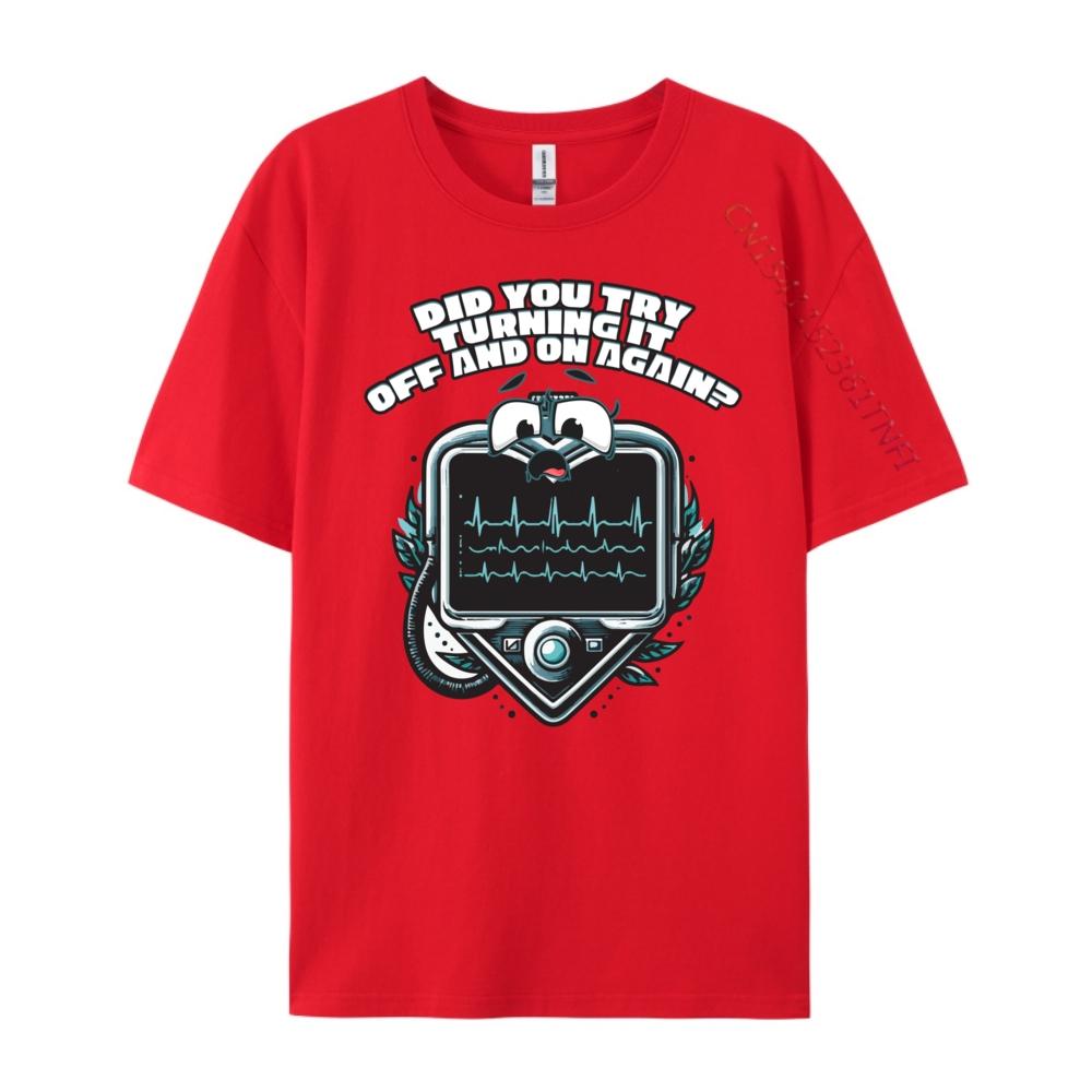 Funny Tech Support Geek Nerd Humor Computer Repair Blue And White Graphic T Shirts Camisetas De Hombre Game S