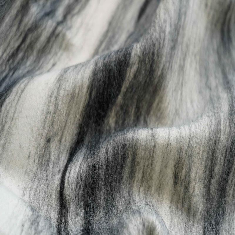 Distinctive Oil Painting Knitting Dream Embroidery Aurora Borealis Color Autumn and Winter Fashion Fabrics Weft Elastic Wool Craft Design Art Fabrics