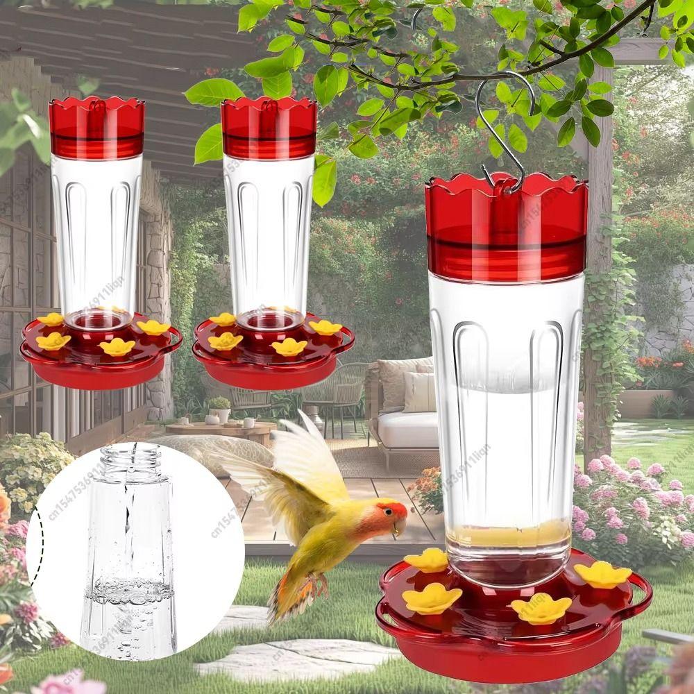 Plastic Hummingbird Feeder Flower Shape Hummingbird Drinker Bird Feeder  Balcony