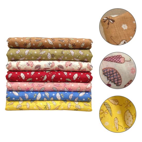 7Pcs/Set Quilting Fabric Flower Umbrella Printed DIY Sewing Craft Cotton Cloth