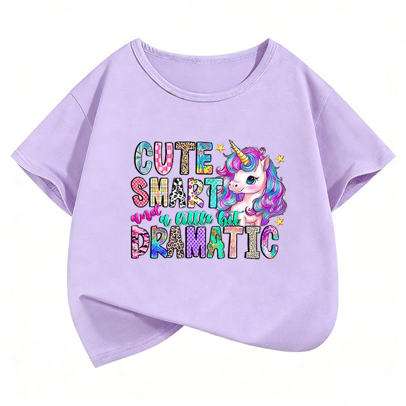Kawaii Unicorn Shirt Design TShirt Printed T Shirt Girls Summer Clothes Short Sleeve Tops TShirts Cute Kids Clothing