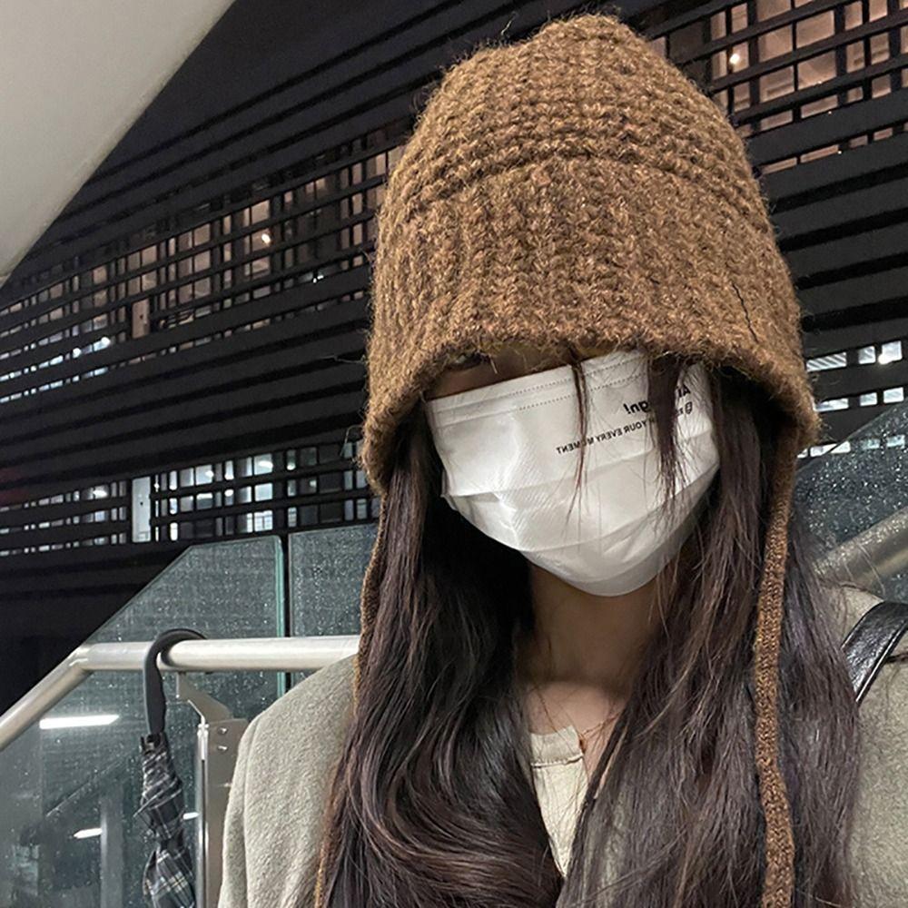 

Сплошная цветная плюшевая шапка, зимняя теплая шапка с капюшоном, повседневная вязаная шапка