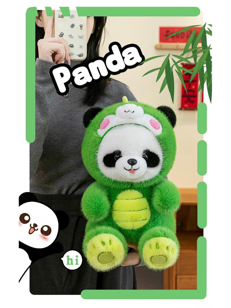 Panda to Dinosaur Transforming Plush Toy – Cute Panda Doll Pillow, Perfect Birthday Gift for Girls.