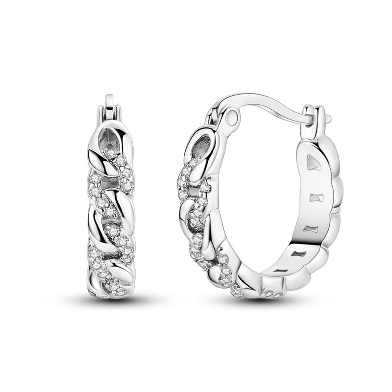 925 Sterling Silver Cubic Zircon Earrings Double  For Women Heart Star Moon Earrings Elegant Birthday Jewelry Gifts