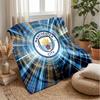 Manchester City Theme Blanket Soft Flannel Blanket Plush Throw Blanket Cozy Sofa Bed Blanket for Home Decor