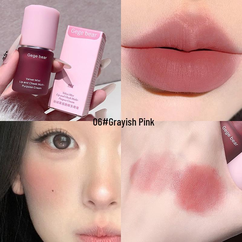 

Gege Bear Оксамитовий Матовий Багатофункціональний Стійкий Кремовий Рум яна та Помада для Губ і Щік