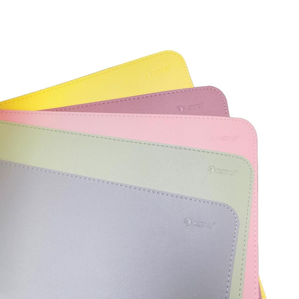 Wendbares Mauspad im Premium-Leder-Stil EGRET Einfach Stilvoll Niedlich Rosa Hell Beidseitig (matt & rosa)