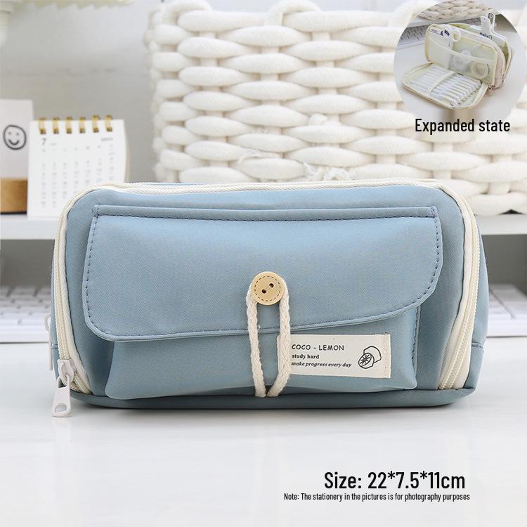 Japanese Style Cotton Rope Pencil Case - Large Capacity for Junior & Senior High School Students