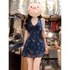 French Vest Dress New Fashion Women's Summer Wear Small a Word Neck Skirt Seaside Vacation Wear