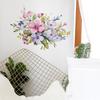 Watercolor Flower Green Plant Leaf Wall Sticker Self-Adhesive for Bedroom Living Room Study Background Wall Decoration