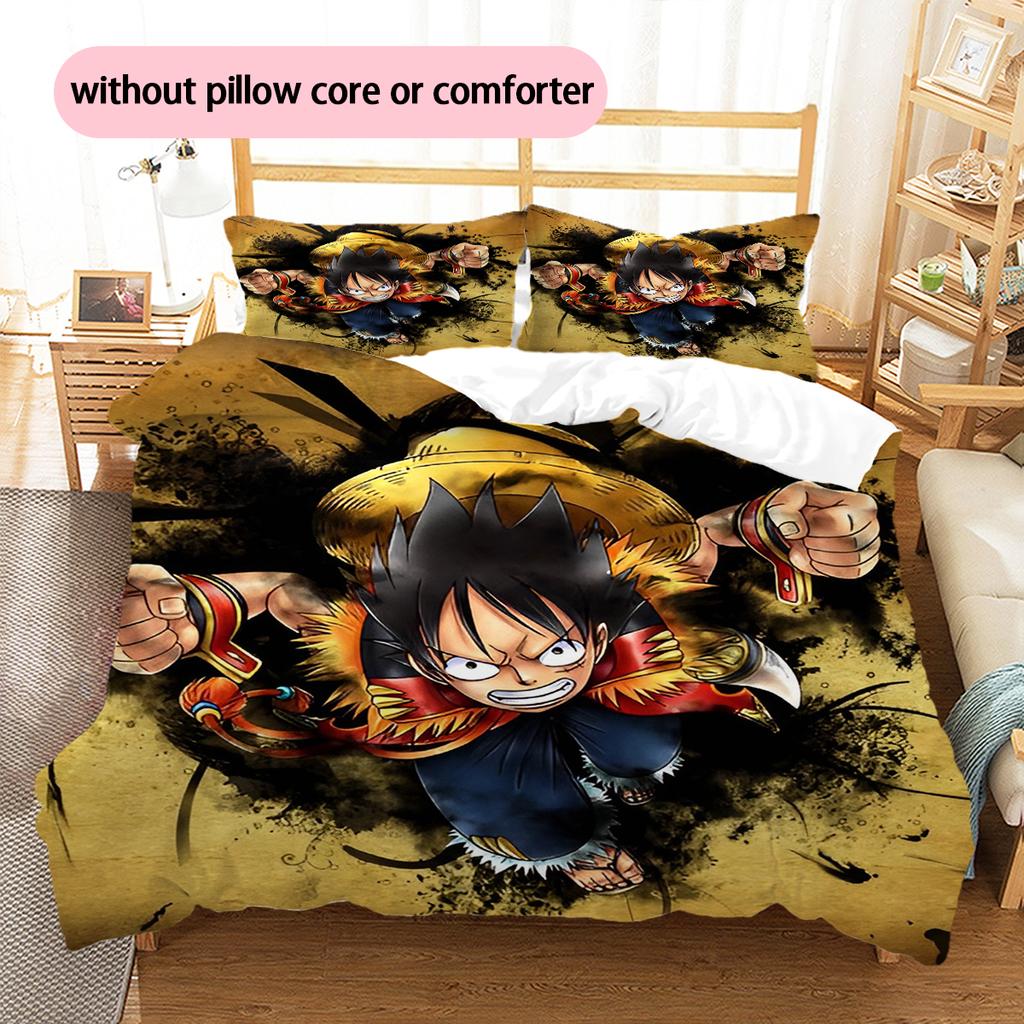 Cartoon Pattern Bedding Quilt Set Quilt Cover Pillowcase Home Decoration Birthday Gift (1 * Duvet Cover + 2 * Pillowcase, Without Core)