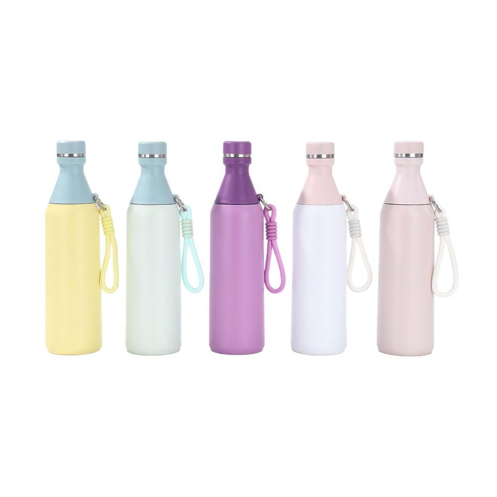 20oz Sport Water Bottle Vacuum Insulated Stainless Steel Sport Bottle Leak-Proof Double Wall Cola Shape, Keep Drinks Hot & Cold