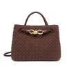 2026 Autumn/Winter Frosted Woven Crossbody Tote with Metal Butterfly Buckle