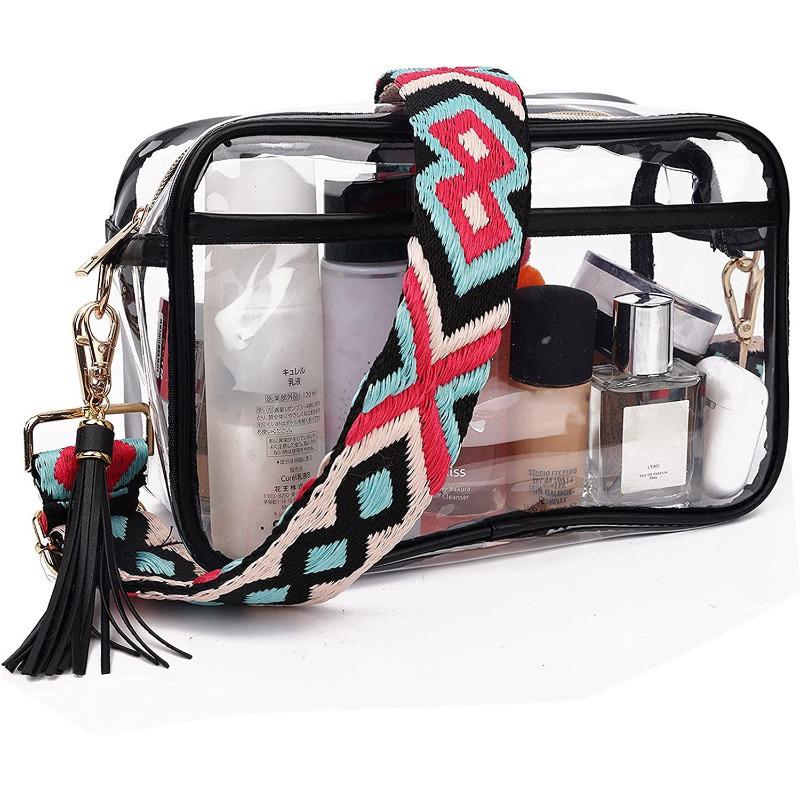 Yogodlns Summer INS Korean Beach Bag Transparent PVC Waterproof Travel Large Capacity Crossbody Bag Swimming Bag Storage Woman's Bag