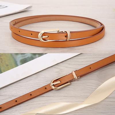 Ceinture rétro pour femme, boucle en métal de haute qualité, assortie à une robe ou un jean, ceinture réglable, boucle aiguille en PU, ceinture fine