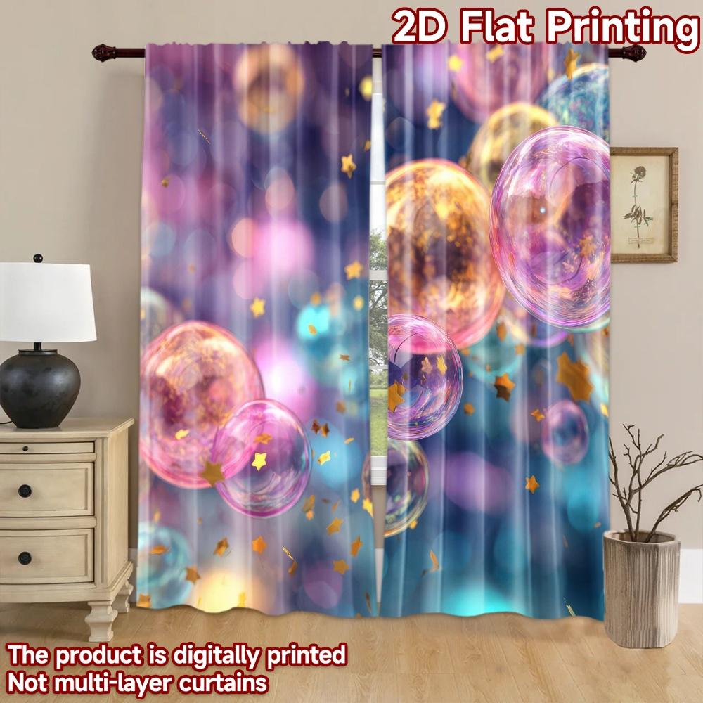 2D flat Photography Backdrop Popular Background cloth Colorful Floating Bubbles 100% Polyester Birthday Party for Suitable