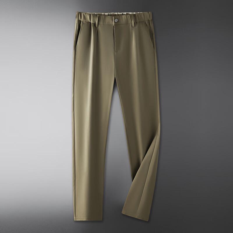 

DIBINZE Plus Size Men s Semi-Elastic Waist Straight-Leg Casual Trousers 42