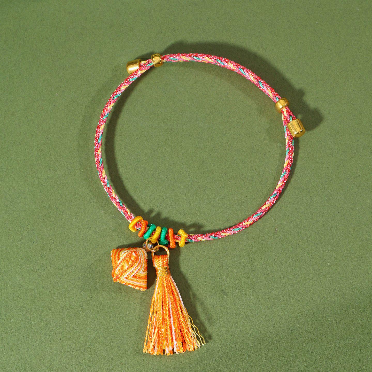 2026 Dragon Boat Festival Five-Color Tassel Zongzi Hand-Woven Bracelet for Men and Women