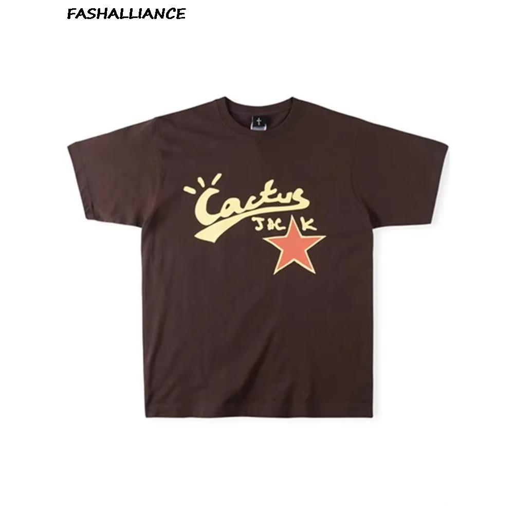 T-shirt Hip Hop 100% Cactus Jack pour hommes Tour Manches Courtes Basique Couple Ample T-shirt Manches Courtes femmes