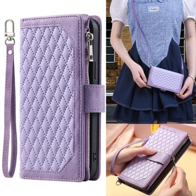 Crossbody Reißverschluss Brieftasche Leder Handyhülle für Samsung Galaxy Z Fold 4 Fold4 5g Kartenhalter Ständer Lanyard Buchtasche Gurtabdeckung
