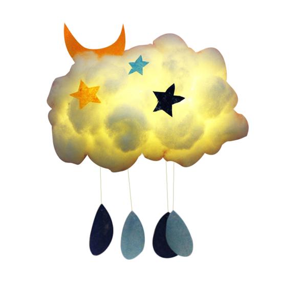 DIY Handmade Cotton Cloud Shape LED Night Light Lamp Home Bedroom Hanging Decor