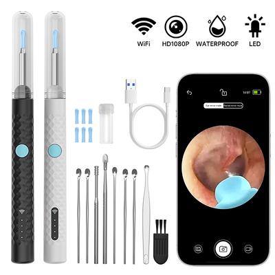 Bâtonnets d'oreille visuels intelligents durables et sûrs Caméra HD1080P 4,2 mm Wifi Curette d'oreille Nettoyeur d'oreilles Cuillère d'oreille Endoscope sans fil Soins de santé Étanche 6 LED