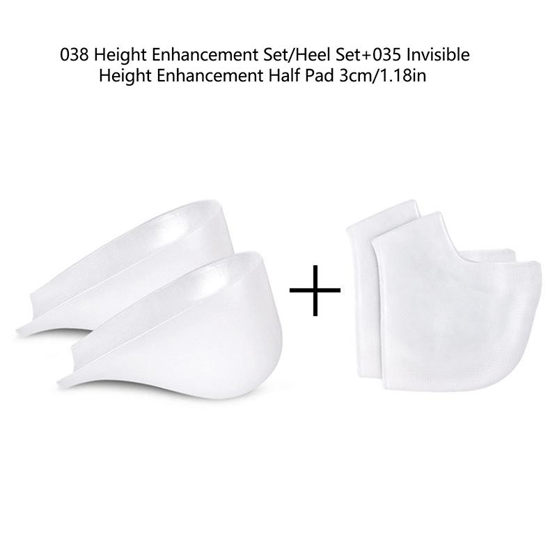 Invisible Height Increase 2-3Cm Silicone Socks Gel Heel Pads Orthopedic Arch Support Heel Cushion Insoles Foot Massage Pad