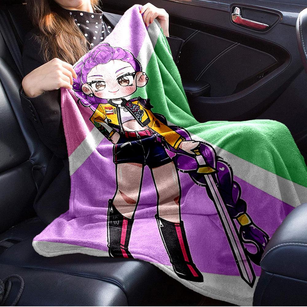K-POP Anime Dívčí Skupina Čtyři Roční Období Měkká Teplá Přikrývka Celoroční Silně Pletená Polyesterová Přehoz na Postel, Kempování, Cestování Perfektní Dárek