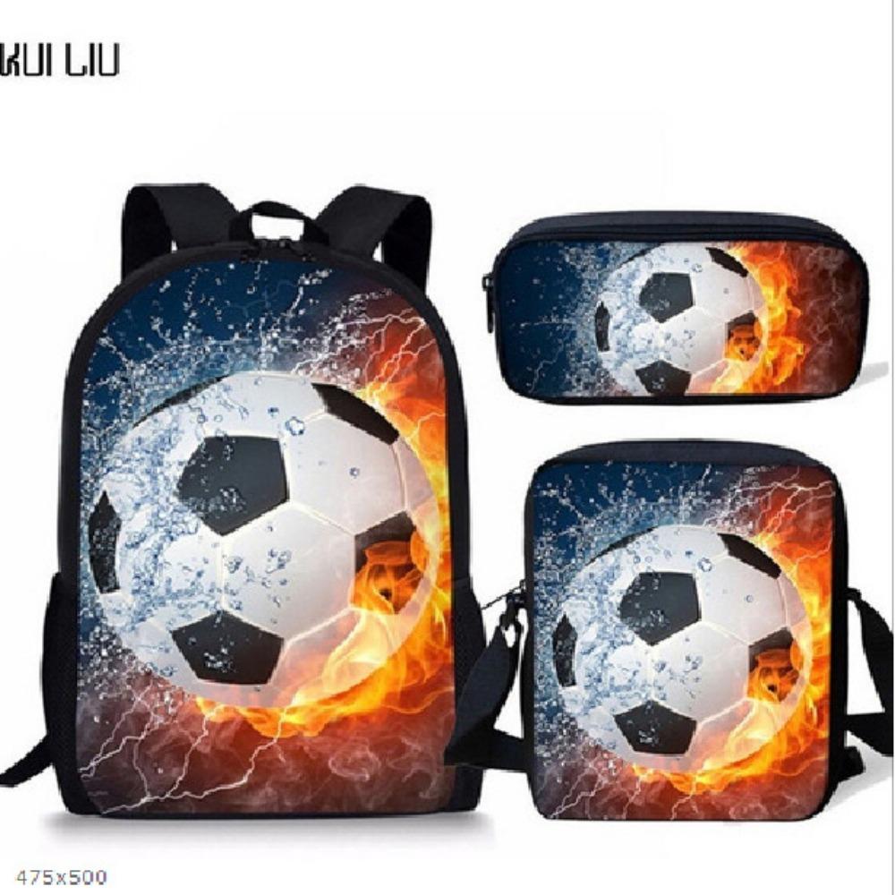 Football Backpack Student School Bag Painted Printing Anti-splashing