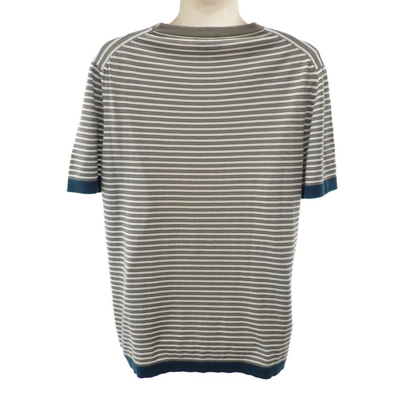 HERMES  L  Short sleeve T-shirt gray/white cotton mens