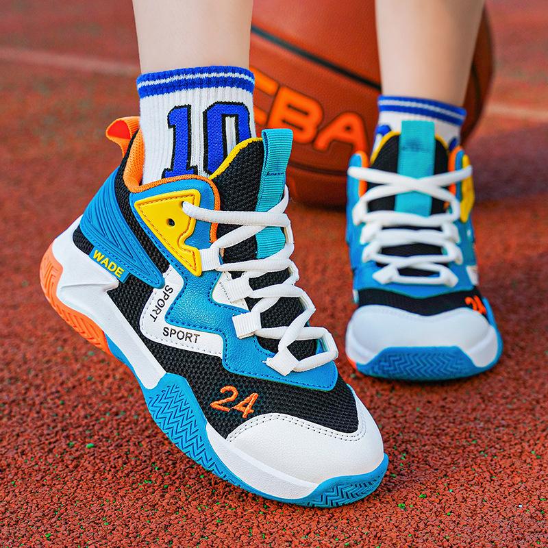 Jungenschuhe Kinder-Basketballschuhe Frühling und Sommer neue professionelle Trainings-Sneaker für mittlere und ältere Kinder Rutschfest stoßdämpfend s