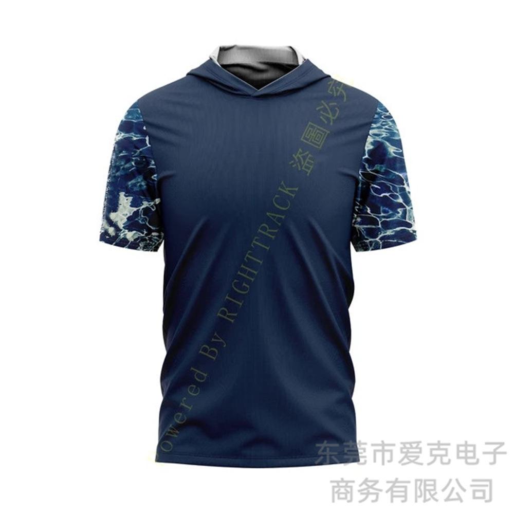 Fishing clothing Sunscreen quick-drying clothing Summer men's short-sleeved hooded outdoor sportswear Breathable Luya fishing shirt
