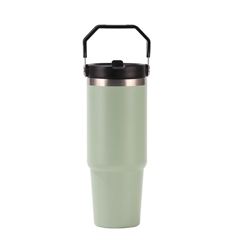30 Oz Thermos Bottle and Straw Cup Thermal Coffee Cups Travel Camping Portable Sealed To Prevent Leakage Straw/Flip Water Bottle