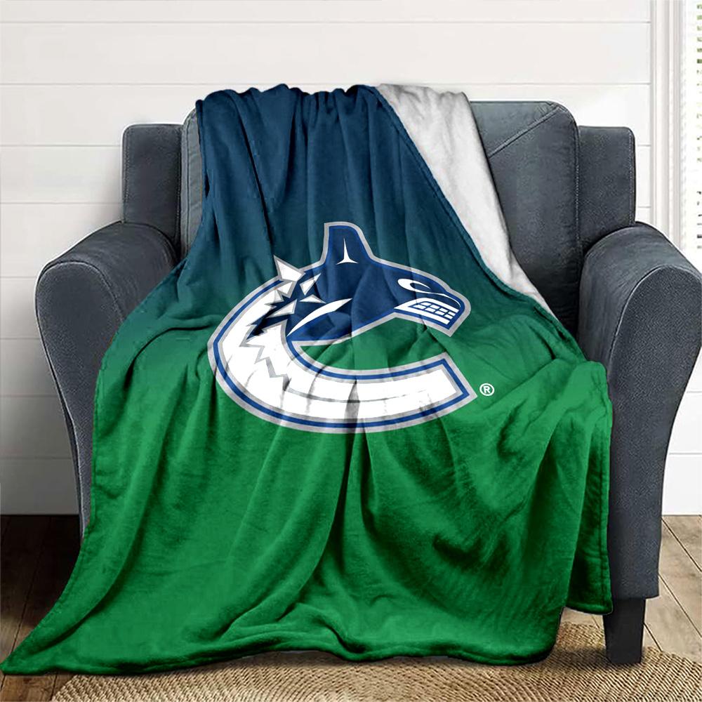 VANCOUVER CANUCKS Print Flannel Blanket High Quality Warm Comfortable Cover for All Seasons Perfect for Gifts Home Decor