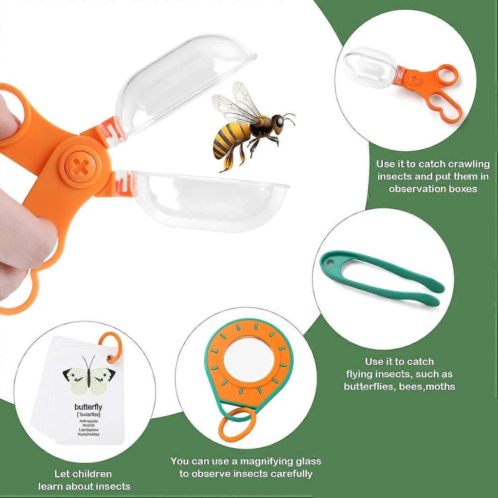 Bug Catcher Kit for Kids, Kids Outdoor Explorer Kit with Bug Collector, Whistle, Compass, Magnifying Glass, Bug Catching Kit Toy for Kids Age 3 4 5 6