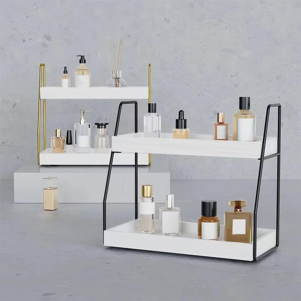 Bathroom Counter Organizer 2 Tier Decor Multipurpose Makeup Skincare Shelf Perfume for